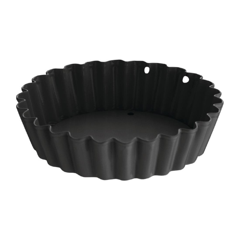 Non-stick Fluted Tartlet Mould with Removable Bottom 8 cm - Set of 3 - Vogue - Fourniresto Non-stick Fluted Tartlet Mould with Removable Bottom 8 cm - Set of 3 - Vogue - Fourniresto