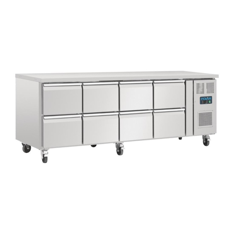 Refrigerated Table GN 1/1 Ventilated 8 Drawers Series U 616L - Polar - Fourniresto Refrigerated Table GN 1/1 Ventilated 8 Drawers Series U 616L - Polar - Fourniresto