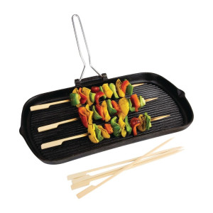 Bioloģiski noārdāmas bambusa šķēles 210 mm - 100 gabalu komplekts - Fiesta Green - Fourniresto