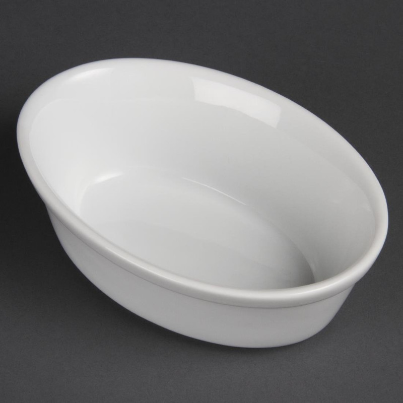 White Oval Gratin Dishes 161 x 116mm - Set of 6 - Olympia - Fourniresto White Oval Gratin Dishes 161 x 116mm - Set of 6 - Olympia - Fourniresto