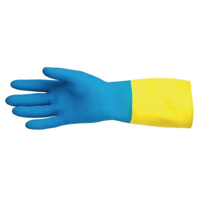 Waterproof Light Chemical Protection Blue and Yellow Gloves Mapa 405 - Size L - Mapa Waterproof Light Chemical Protection Blue and Yellow Gloves Mapa 405 - Size L - Mapa