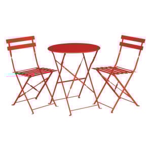 Table De Terrasse En Acier - Rouge - Bolero - Fourniresto