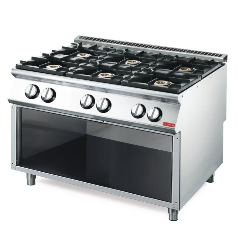 Fourneau Gaz 6 Feux Vifs 700 Sur Placard Ouvert - Gastro M Fourneau Gaz 6 Feux Vifs 700 Sur Placard Ouvert - Gastro M