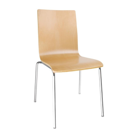 Krēsls ar kvadrātveida atzveltni dabīgā krāsā - 4 gabali - Bolero - Fourniresto