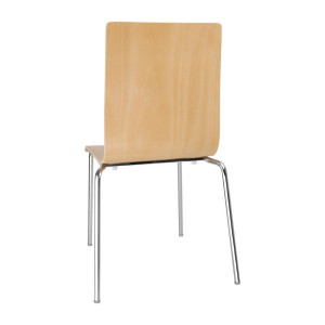 Krēsls ar kvadrātveida atzveltni dabīgā krāsā - 4 gabali - Bolero - Fourniresto