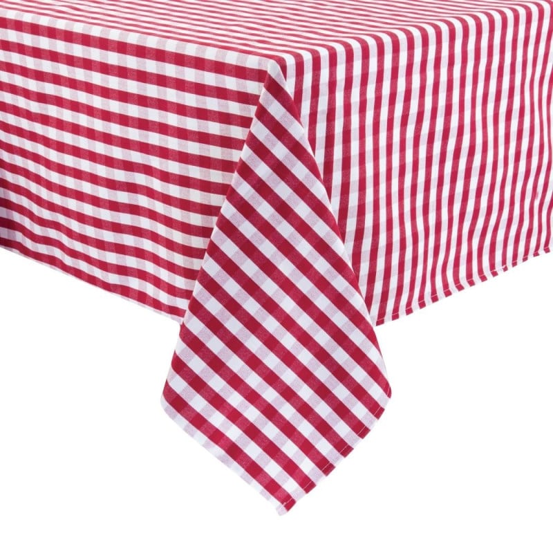 Nappe kvadrātveida ar sarkaniem rūtiņiem no poliestera 1780 x 1780mm - Mitre Essentials - Fourniresto Nappe kvadrātveida ar sarkaniem rūtiņiem no poliestera 1780 x 1780mm - Mitre Essentials - Fourniresto