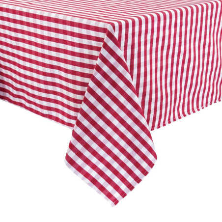 Nappe kvadrātveida ar sarkaniem rūtiņiem no poliestera 1780 x 1780mm - Mitre Essentials - Fourniresto