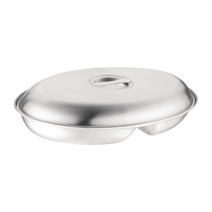 Ovaļa dārzeņu trauks ar 2 nodalījumiem 180x252mm - Olympia - Fourniresto