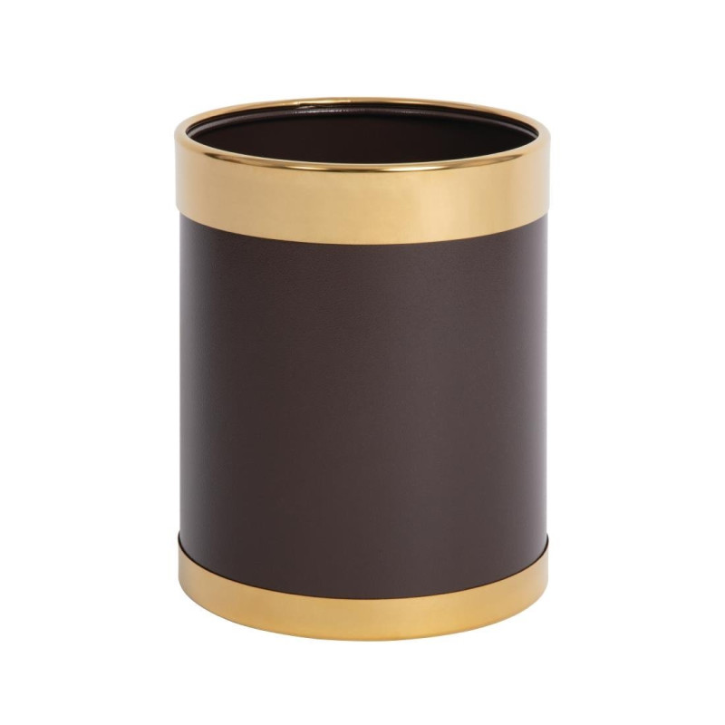 Waste Paper Basket with Golden Border 10.2 L - Bolero - Fourniresto Waste Paper Basket with Golden Border 10.2 L - Bolero - Fourniresto