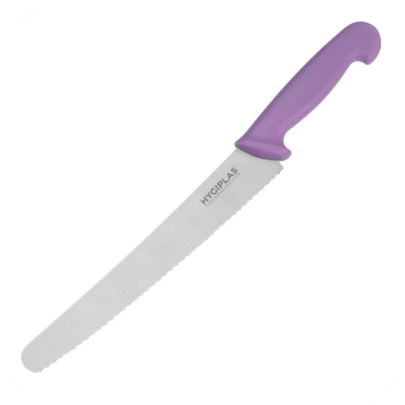 Couteau à pâtisserie denté violet 25 cm - Hygiplas - Résistant & pratique Couteau à pâtisserie denté violet 25 cm - Hygiplas - Résistant & pratique