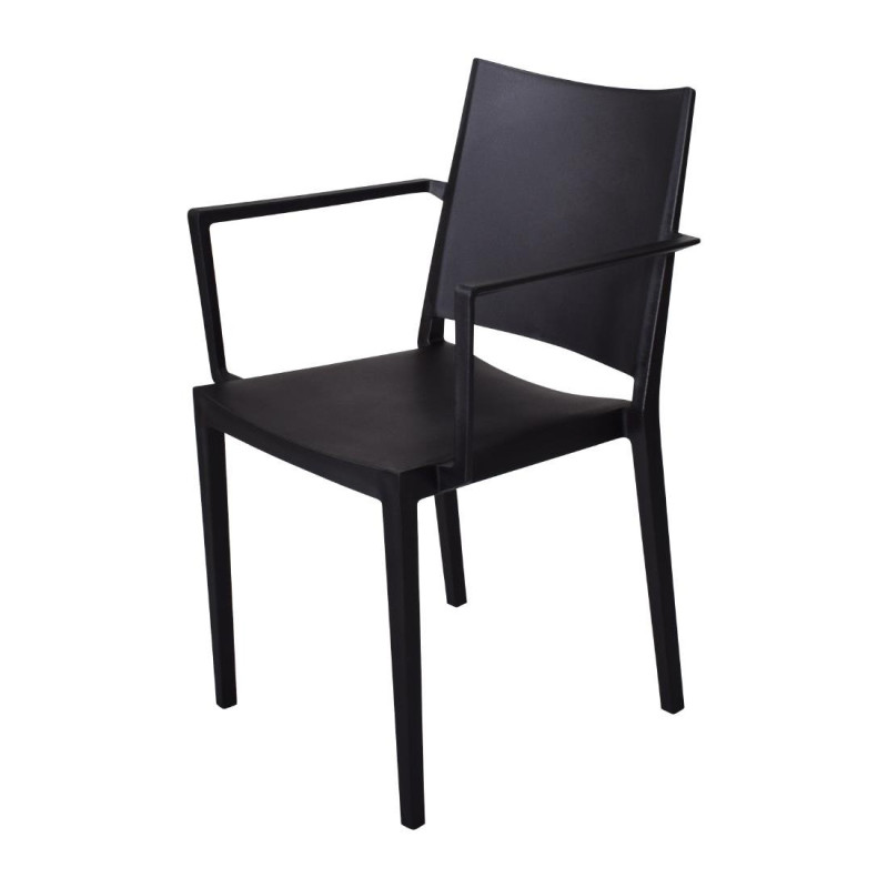 PP krēsli, kas sakraujami viens uz otra, Florence melni - komplekts no 4, kvalitāte un elegance no Nisbets. PP krēsli, kas sakraujami viens uz otra, Florence melni - komplekts no 4, kvalitāte un elegance no Nisbets.