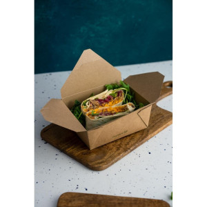 Compostable Cardboard Food Boxes No.3 1800 ml - Pack of 180 - Vegware - Ecological and practical!