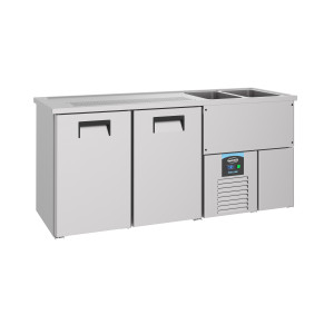 Alus dzesētājs ar 2 durvīm - 2 krāni pa labi - CombiSteel