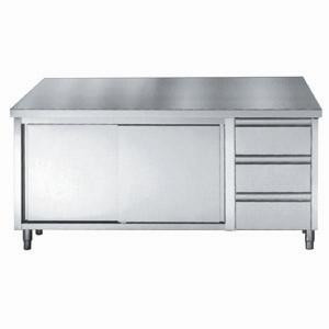 Meuble Inox Bas GN 1/1 - 2 Durvis un 3 Atvilktnes - L 1800 x P 700 mm - CombiSteel