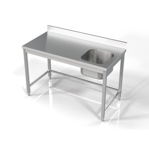 Iegremdē 1 tvertni pa labi ar aizmugurējo paneli - L 1400 x P 700 mm - CombiSteel
