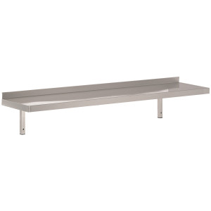 Nerūsējošā tērauda sienas plaukts ar atbalstu - L 1600 x P 400 mm - CombiSteel