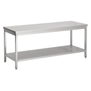 Nerūsējošā tērauda galds ar plauktu - L 700 x P 700 mm - CombiSteel