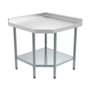 Table Angulaire Démontable avec Dosseret et Etagère - L 900 x P 700 mm - CombiSteel