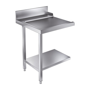 Iekraušanas galds ar plauktu un aizmugurējo paneli - Kreisais - L 700 x P 750 mm - CombiSteel