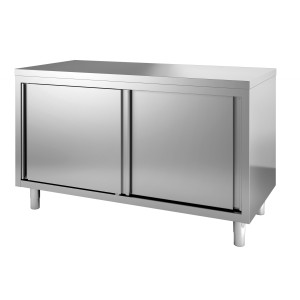 Meuble Inox Bas à 2 Portes - L 1600 x P 600 mm - CombiSteel