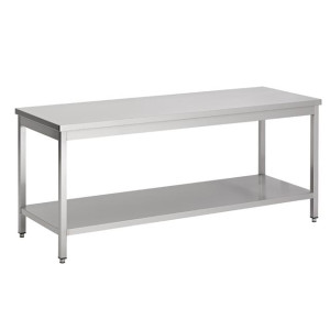 Nerūsējošā tērauda galds ar plauktu - L 800 x P 600 mm - CombiSteel