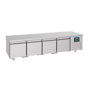 Pozitīva GN 1/1 ledusskapja galds ar 4 durvīm - 360 L - CombiSteel