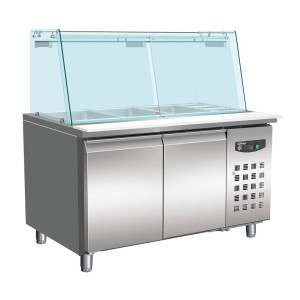 Pozitīva dzesēšanas galds ar 2 durvīm - 314 L - 3 GN 1/1 un 3 GN 1/6 - CombiSteel