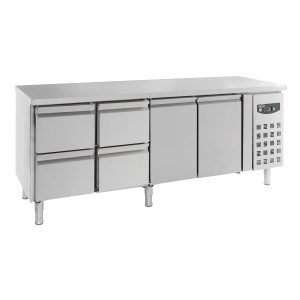 Pozitīva GN 1/1 ledusskapja galds ar 2 durvīm un 4 atvilktnēm - 553 L - CombiSteel