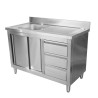 Mēbele Plonge 1 Vanna ar Aizmugures Paneli un 3 Atvilktnēm - 1200 x 600 mm - Vanna pa Kreisi - Dynasteel
