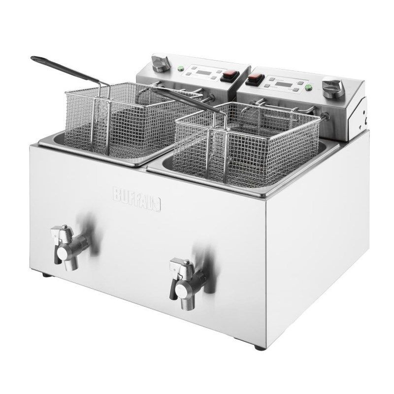 Elektriskā dubultā fritēšanas ierīce ar taimeri - 2 x 8 L - Buffalo Elektriskā dubultā fritēšanas ierīce ar taimeri - 2 x 8 L - Buffalo