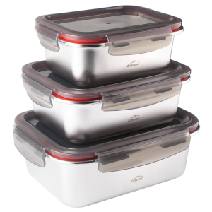 Nerūsējošā tērauda kārba ar PP vāku Ecoinox 800 ml - komplekts 3