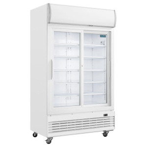 Armoire Réfrigérée 2 Portes Vitrées Coulissantes Blanc - 950 L - Gastronoble