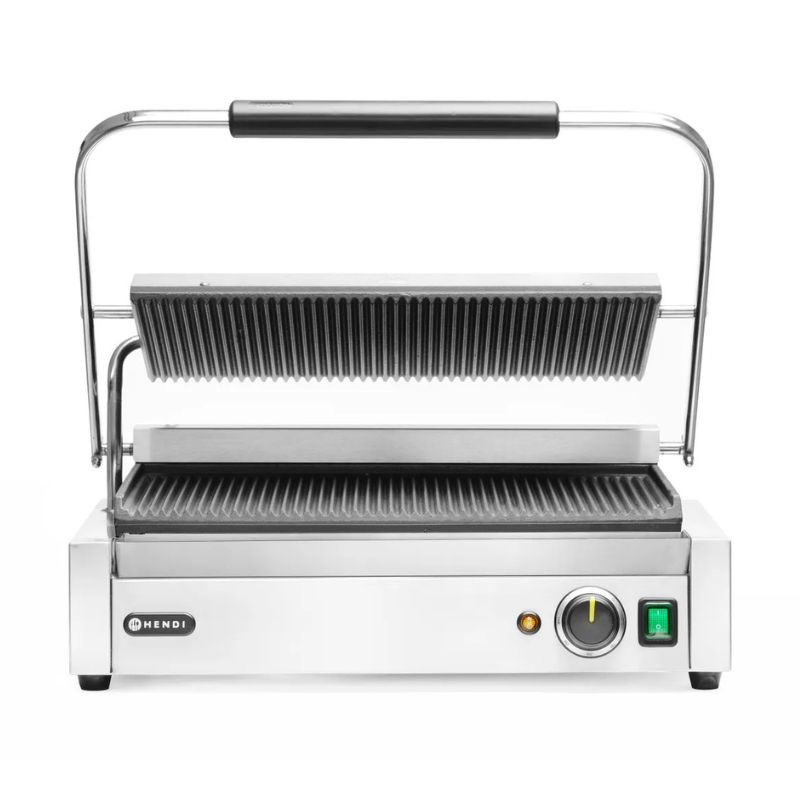 Grill de Contact Panini XL - Rievota Plāksne - HENDI Grill de Contact Panini XL - Rievota Plāksne - HENDI