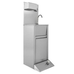 Lave-Mains Commande au Pied avec Poubelle, Distributeur de Savon et de papier - Dynasteel