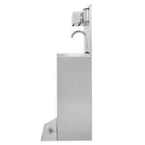 Lave-Mains Commande au Pied avec Poubelle, Distributeur de Savon et de papier - Dynasteel