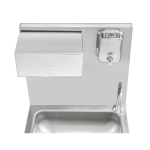 Lave-Mains Commande au Pied avec Poubelle, Distributeur de Savon et de papier - Dynasteel