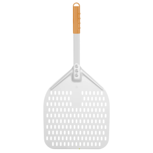 Perforēta kvadrātveida picas lāpstiņa ar īsu rokturi - 300x660 mm