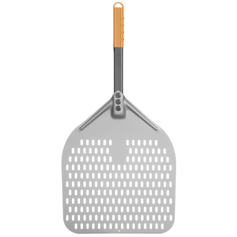 Perforēta kvadrātveida picas lāpsta ar īsu rokturi - 350x710 mm Perforēta kvadrātveida picas lāpsta ar īsu rokturi - 350x710 mm