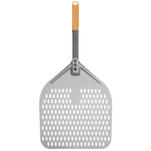 Perforēta kvadrātveida picas lāpsta ar īsu rokturi - 300x660 mm