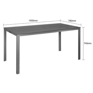 Galda Lattes Valletta pelēkā krāsā - 1560 mm