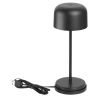 Galda lampa ar apaļu abažūru Lucca melna - 200 mm
