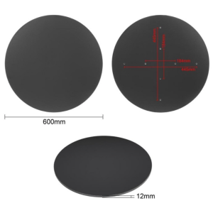 Matēts melns apaļš galds - 600 mm