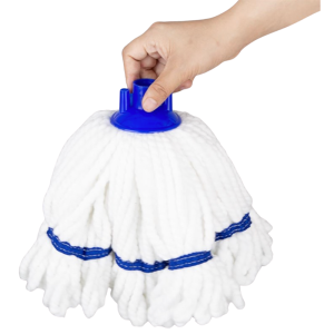 Mikrošķiedras mopa galva ar zilu joslu - 0,15 kg
