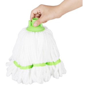 Mikrošķiedras mopa galva ar zaļu joslu - 0,15 kg