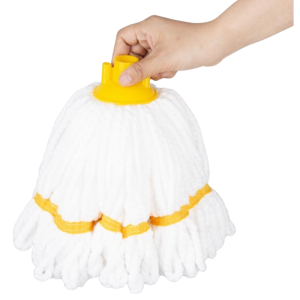 Mikrošķiedras mopa galva ar dzeltenu joslu - 0,15 kg