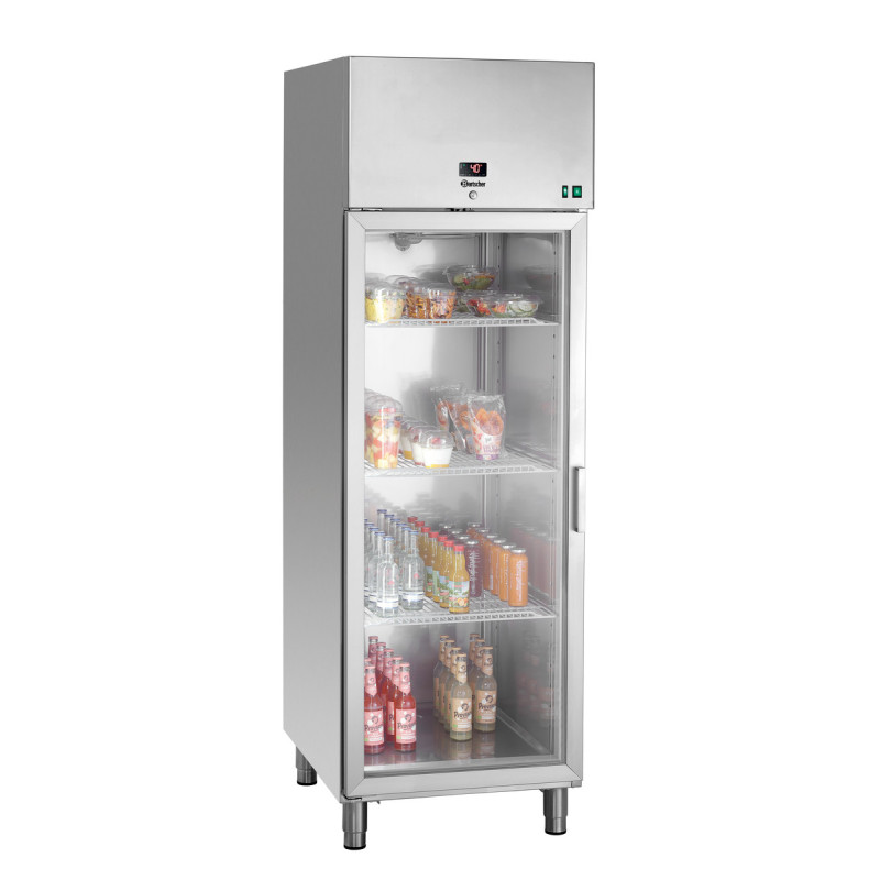 Stainless Steel Glass Door Positive Refrigerated Cabinet - 461 L - Bartscher