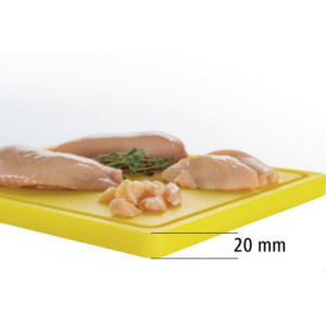 Griešanas dēlis 325 x 265 mm - Dzeltens - 20 mm biezums - Bartscher