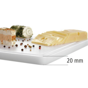 Griešanas dēlis 530 x 325 mm - Balts - 20 mm biezums - Bartscher