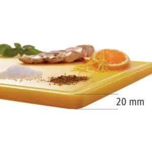 Griešanas dēlis 530 x 325 mm - Dzeltens - 20 mm biezums - Bartscher
