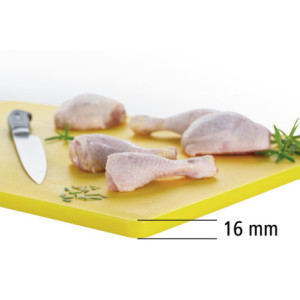 Griešanas dēlis 600 x 400 mm - Dzeltens - 16 mm biezums - Bartscher
